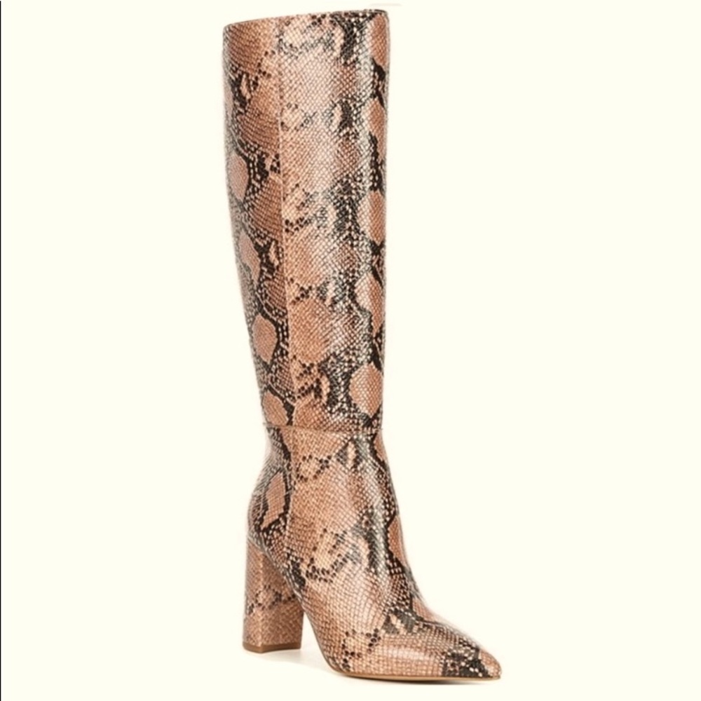 NWOB Gianni Bini Snake Print Leather Tall Boots